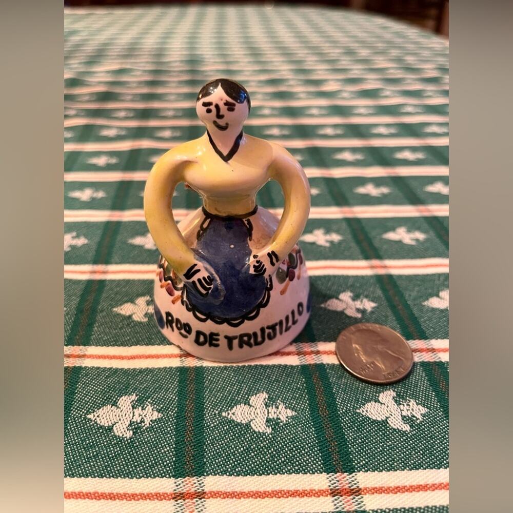 Small Spanish Ceramic Lady Table Bell - Roo De Trujillo